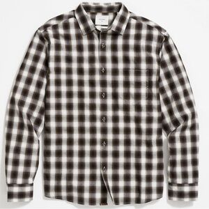 NWT Billy Reid Shadow Plaid Tuscumbia Shirt Size Medium in Black/Multi